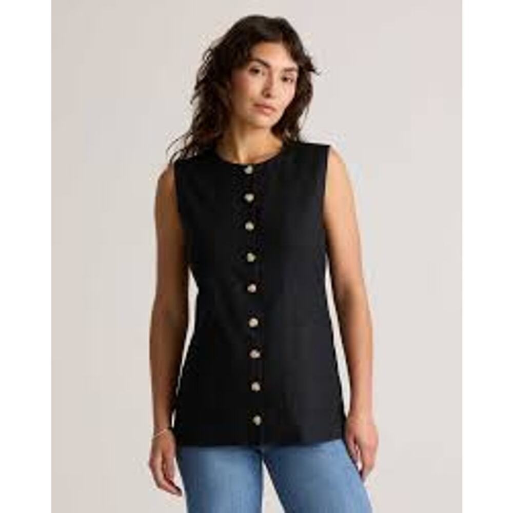 Quince Black Sleeveless Blouse